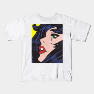 Sad Pop Art Woman Kids T-Shirt